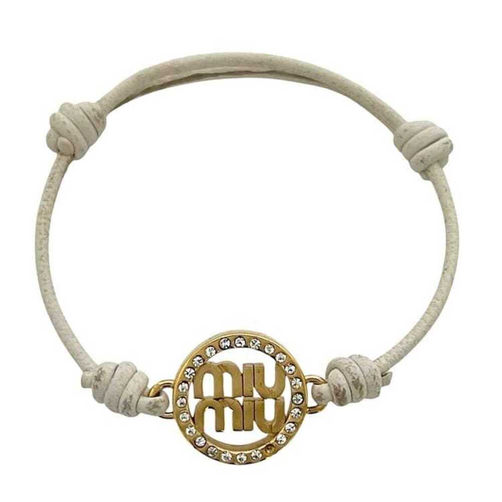 MIU MIU White Leather Charm Bracelet